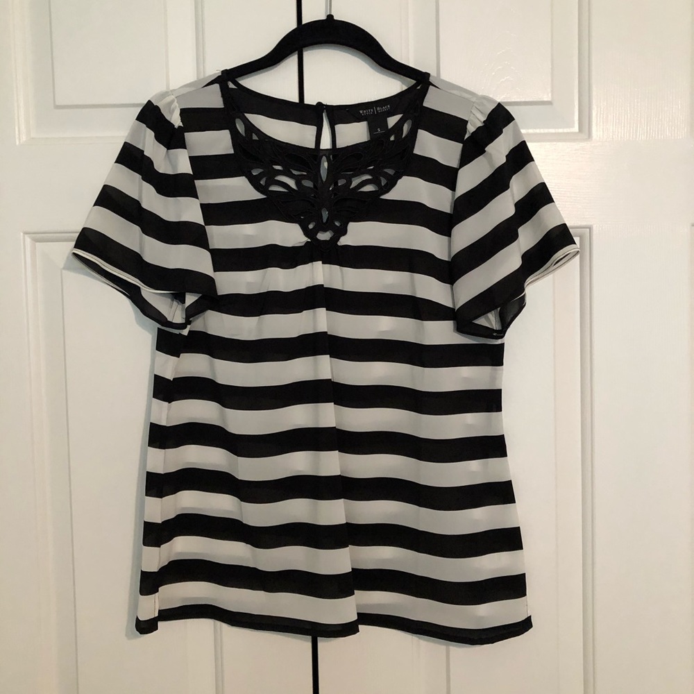 White House Black Market Striped Blouse